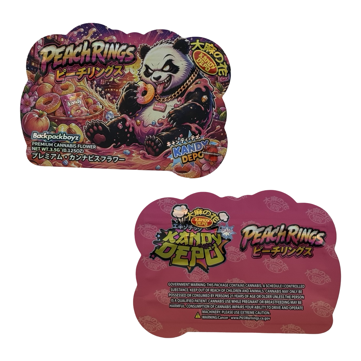 Peach Rings Mylar Bags 3.5g Kandy Depo (Only $0.21 Each) — group shot