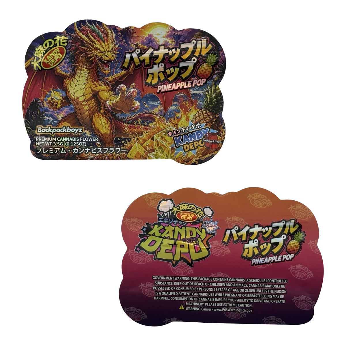Pineapple Pop Mylar Bags 3.5g Kandy Depo (Only $0.21 Each) — group shot