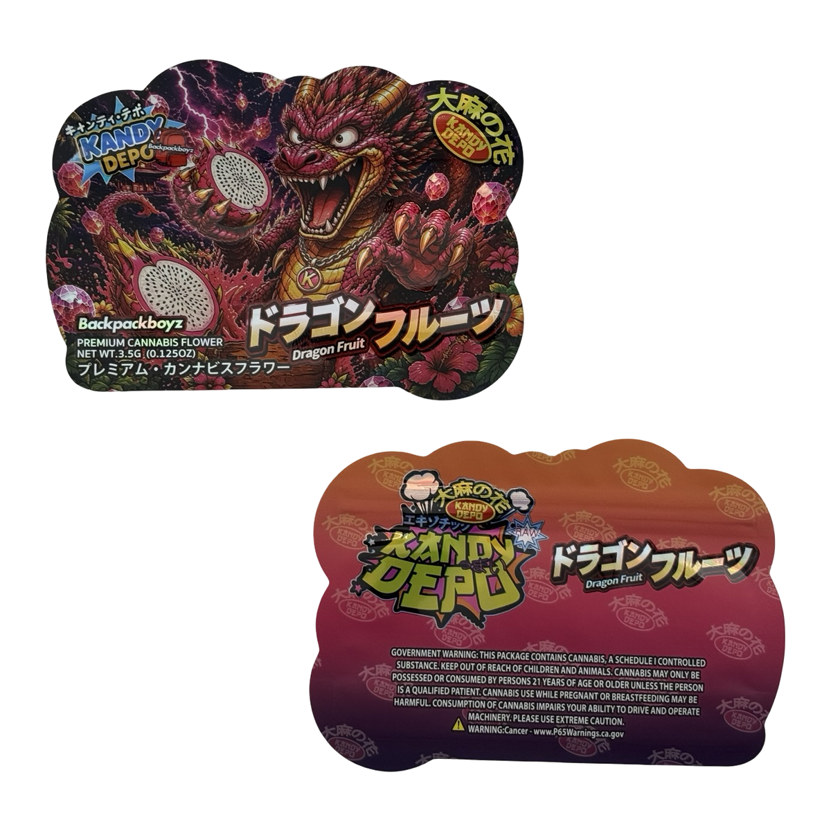 Dragon Fruit Mylar Bags 3.5g Kandy Depo (Only $0.21 Each) — group shot