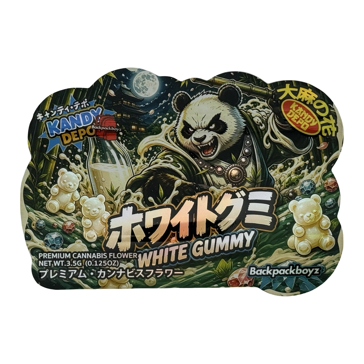 White Gummy Mylar Bags 3.5g Kandy Depo (Only $0.21 Each) — front