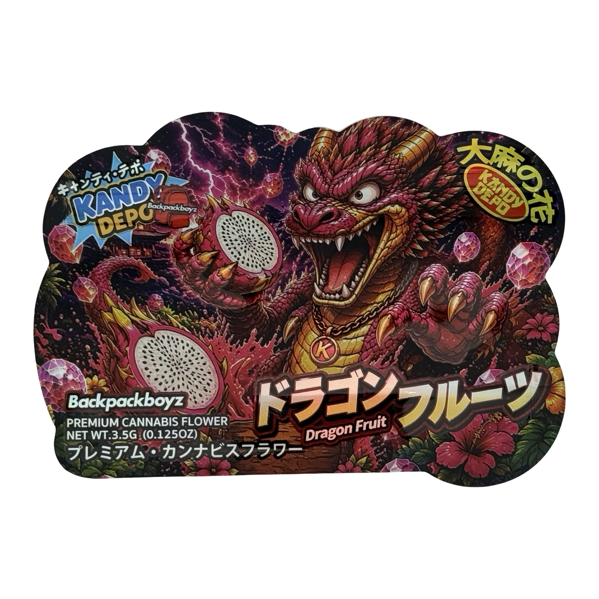 Dragon Fruit Mylar Bags 3.5g Kandy Depo (Only $0.21 Each) — front