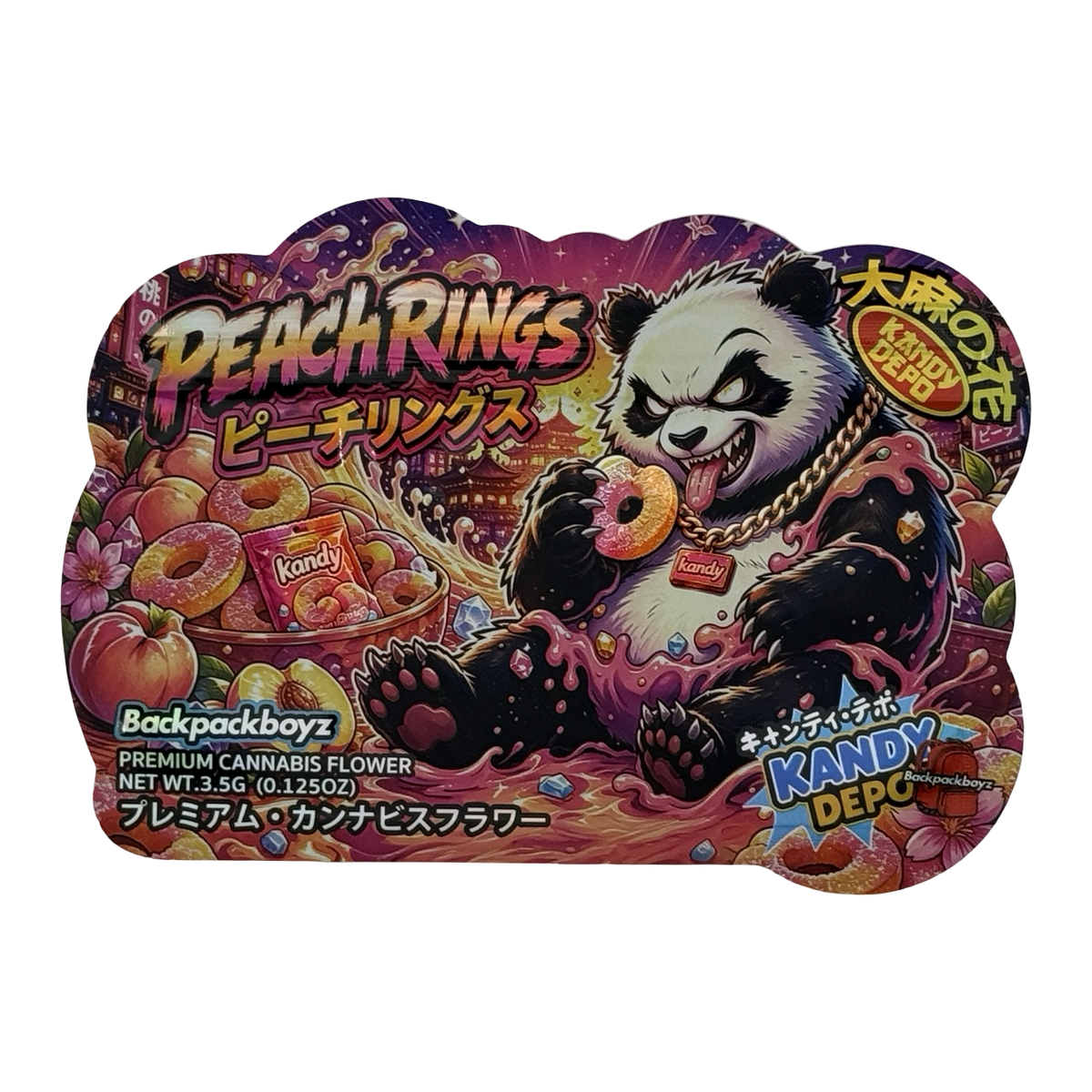 Peach Rings Mylar Bags 3.5g Kandy Depo (Only $0.21 Each) — front