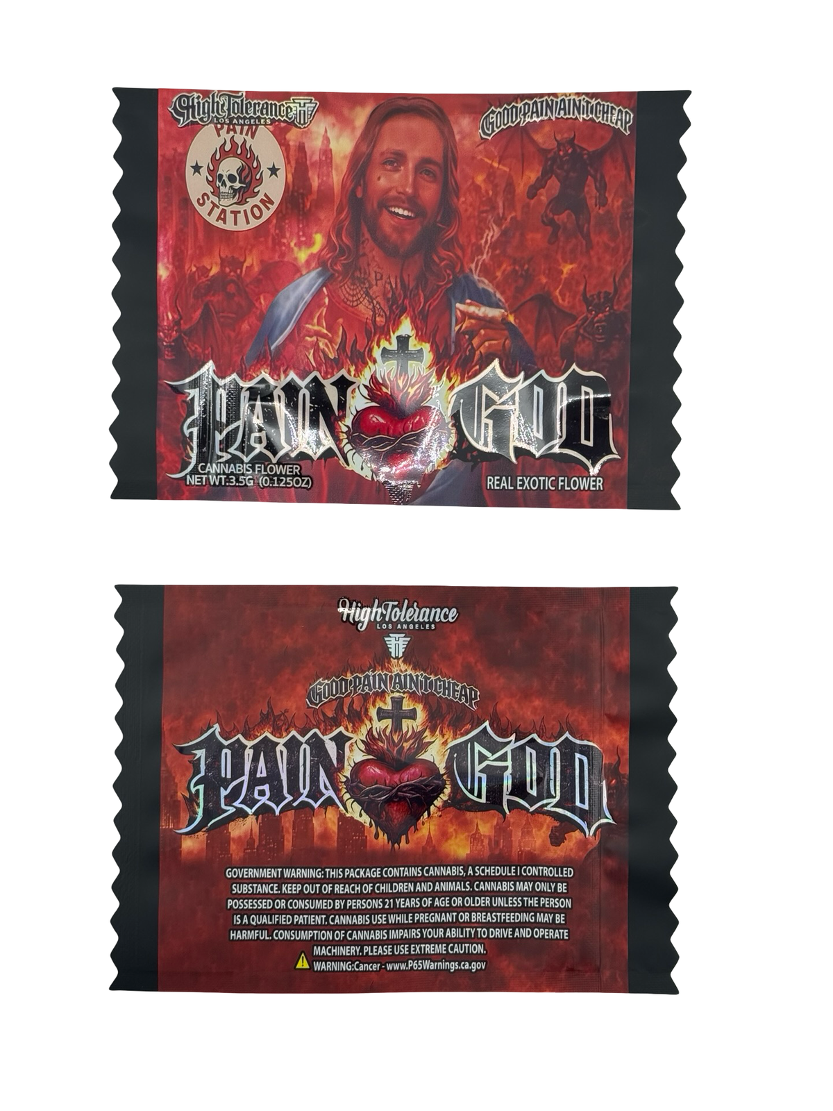 Pain God 3.5g Mylar Bags High Tolerance (Only $0.21 Each) — group shot
