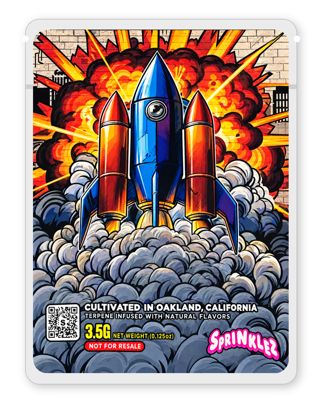 Sprinklez 3.5g Mylar Bags - Rocket Fuel Back Design
