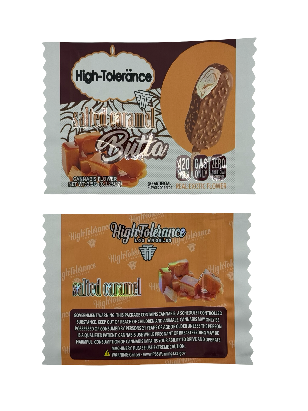 Salted Caramel Butta 3.5g Mylar Bags High Tolerance (Only $0.21 Each) — group shot