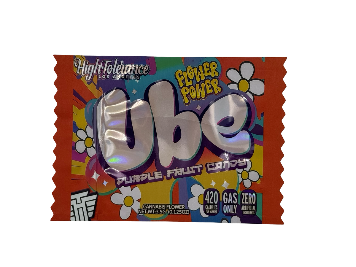 Ube Flower Power 3.5g Mylar Bags High Tolerance (Only $0.21 Each) — front