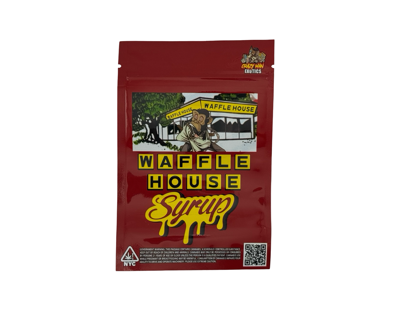 Waffle House Syrup 3.5g mylar bag front (Crazy Man Exotics)