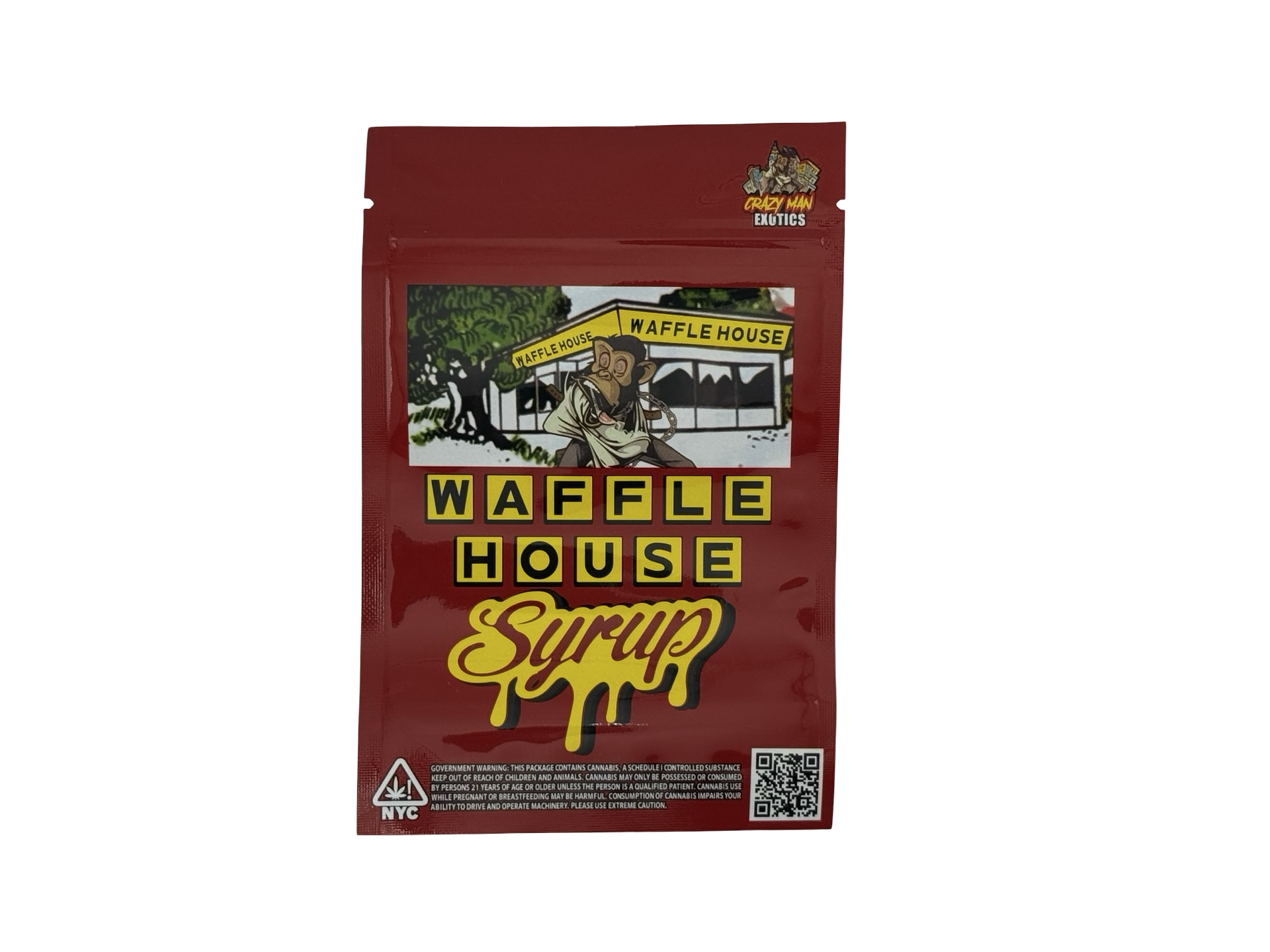 Waffle House Syrup 3.5g mylar bag front (Crazy Man Exotics)