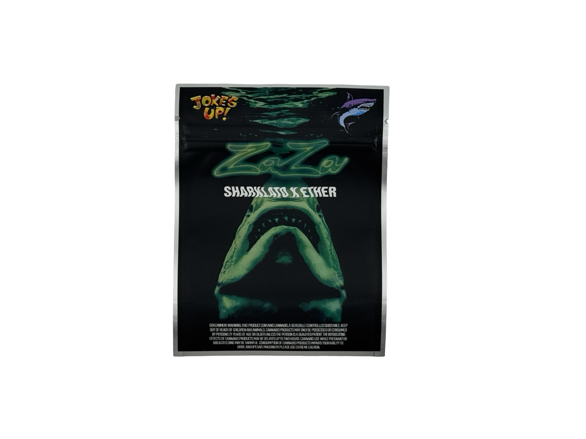 ZaZa Sharklato X Ether 3.5g Mylar Bags Jokes Up